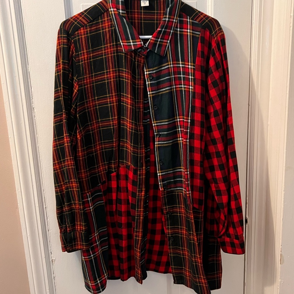 Coldwater Creek Red and Black Plaid Shirt